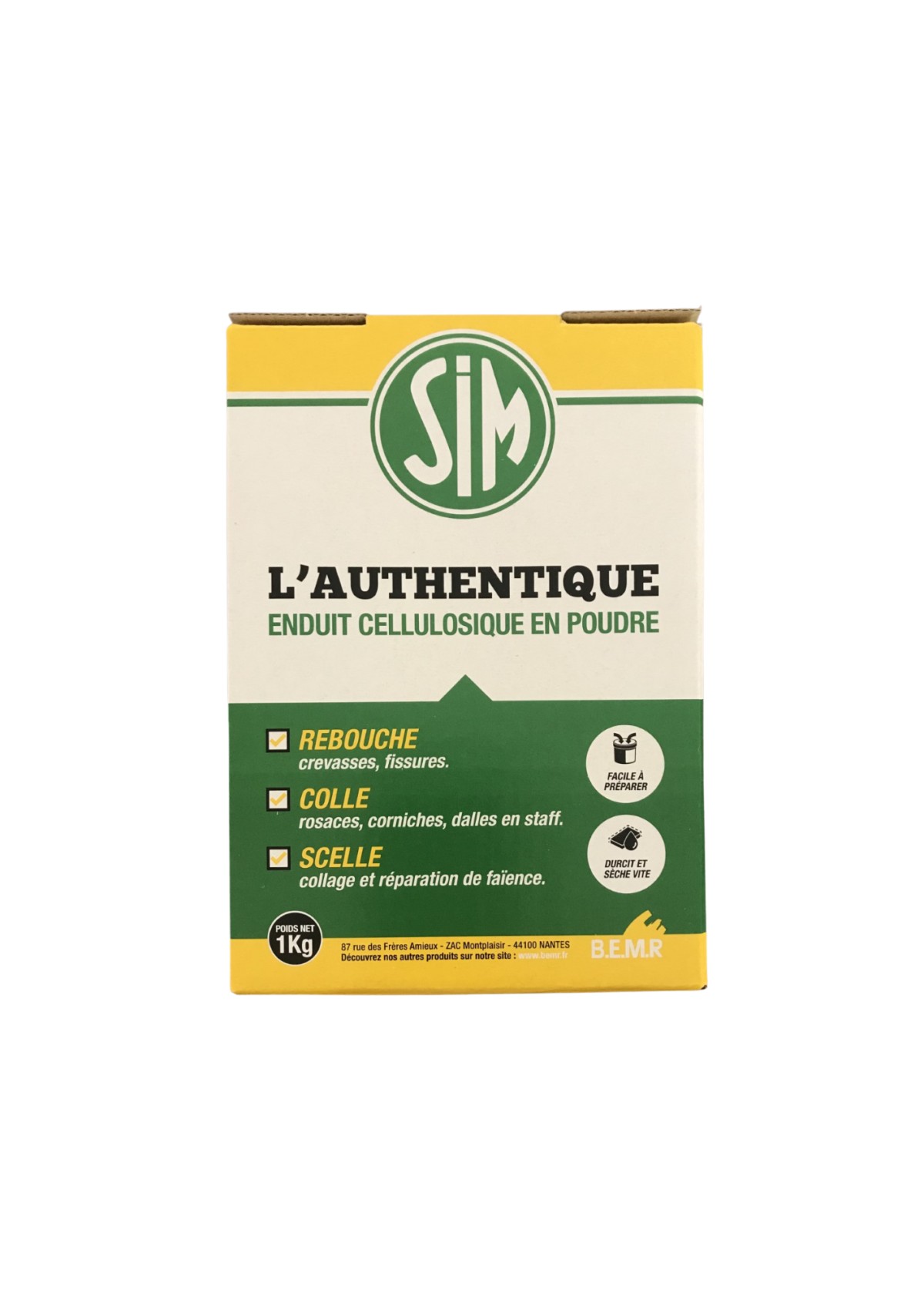 Enduit cellulosique de collage pour le staff