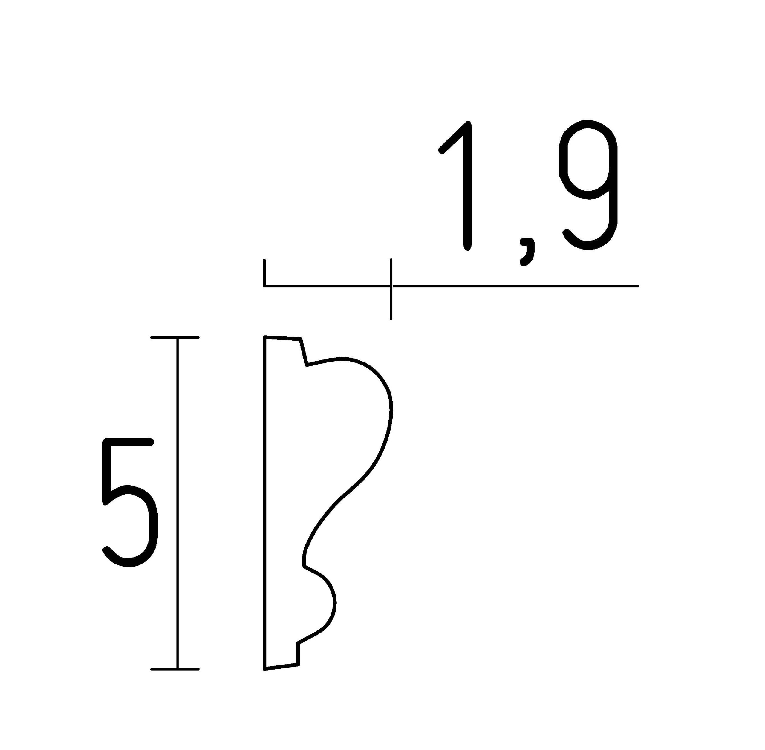 SChema moulure lisse en staff reference 1101