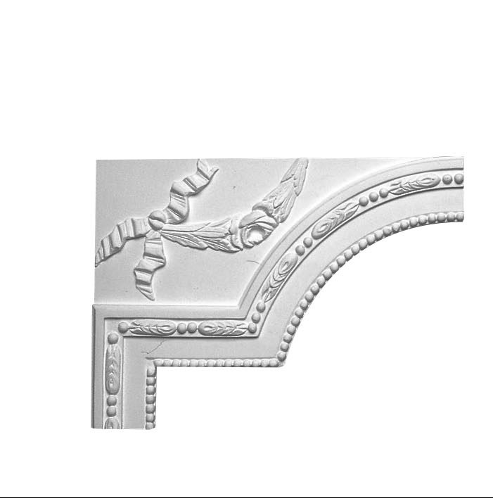 Angle de moulure ornementée de style empire en platre made in france