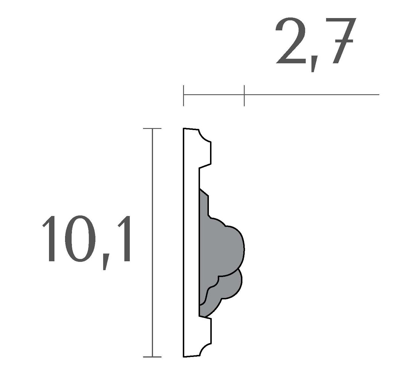 schéma moulure ornementée en staff