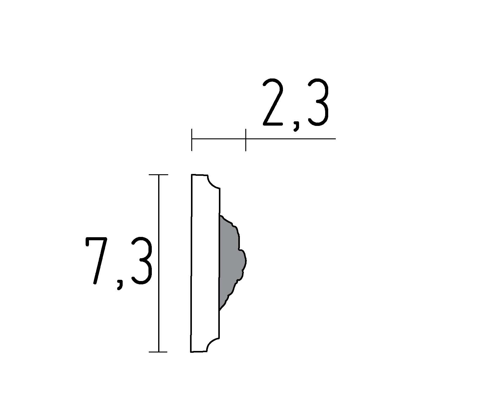 schéma moulure ornementée en staff