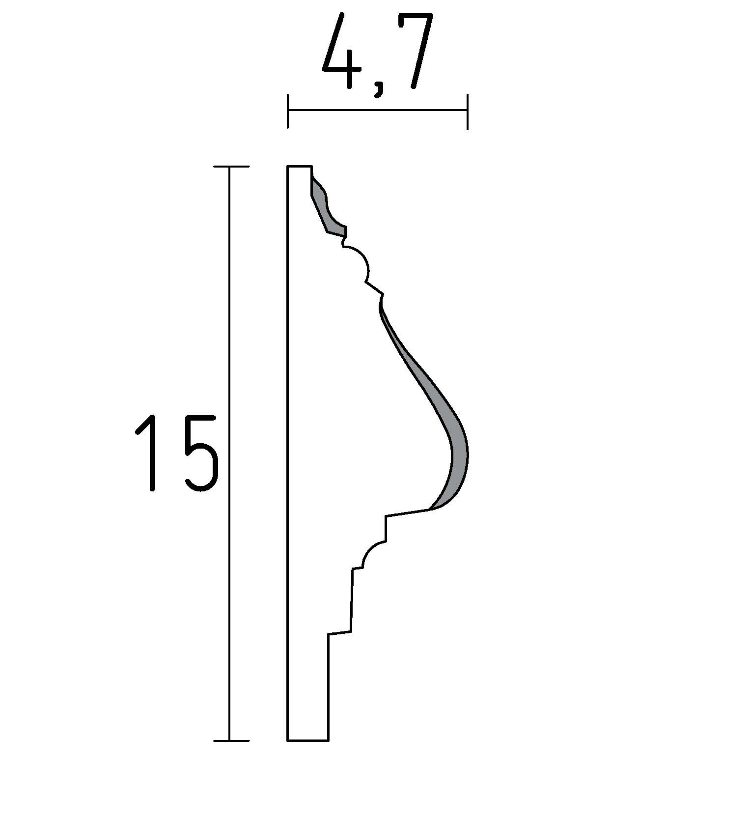 schéma moulure ornementée en staff