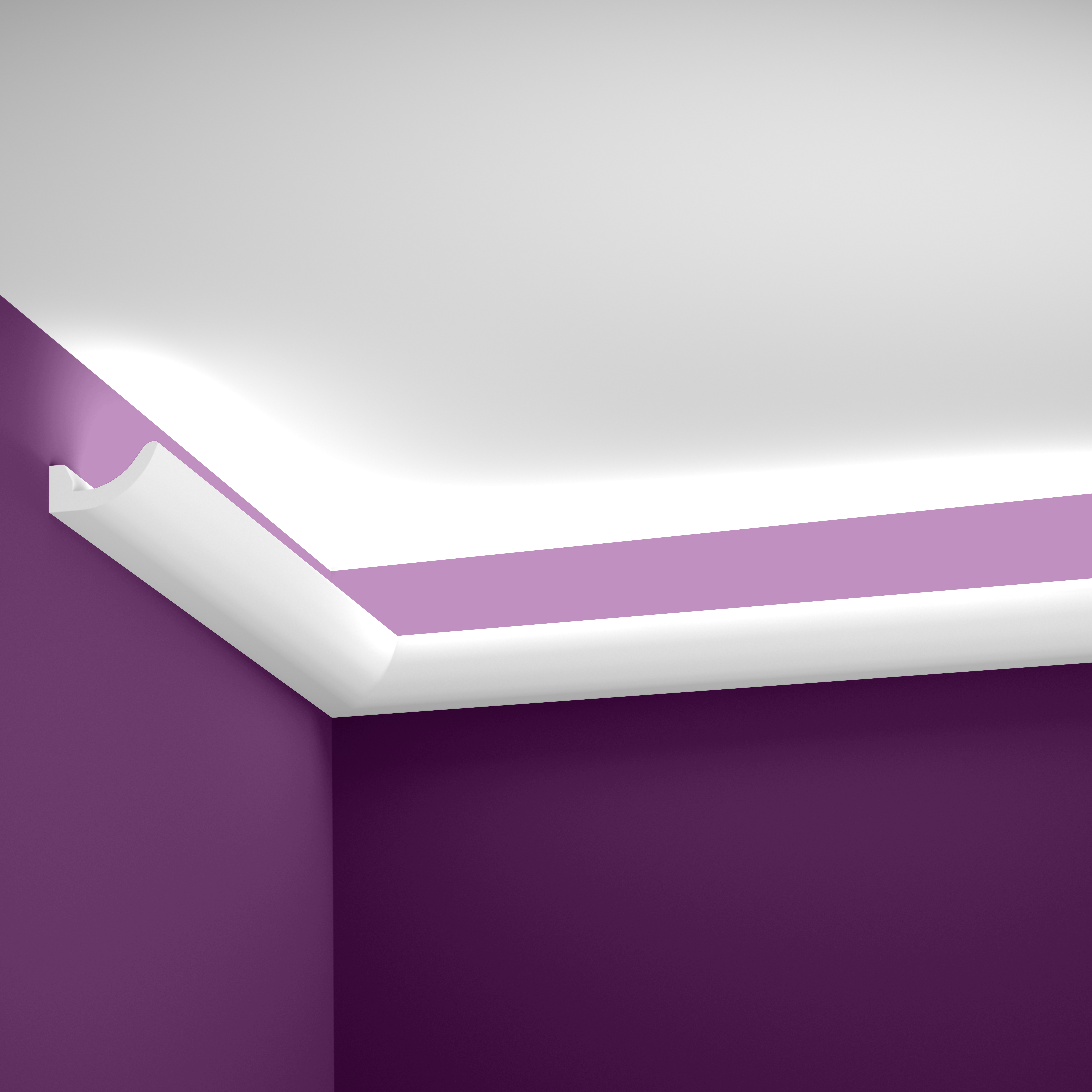 corniche eclairage indirect a coller au plafond en staff