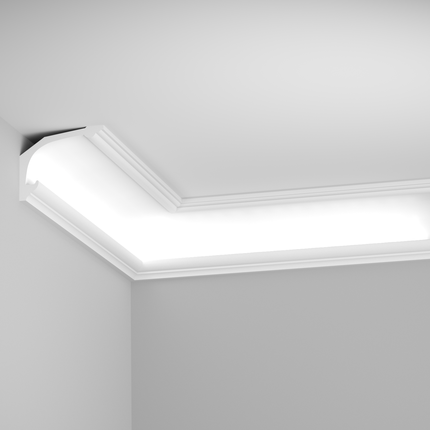 corniche eclairage indirect a coller au plafond en staff