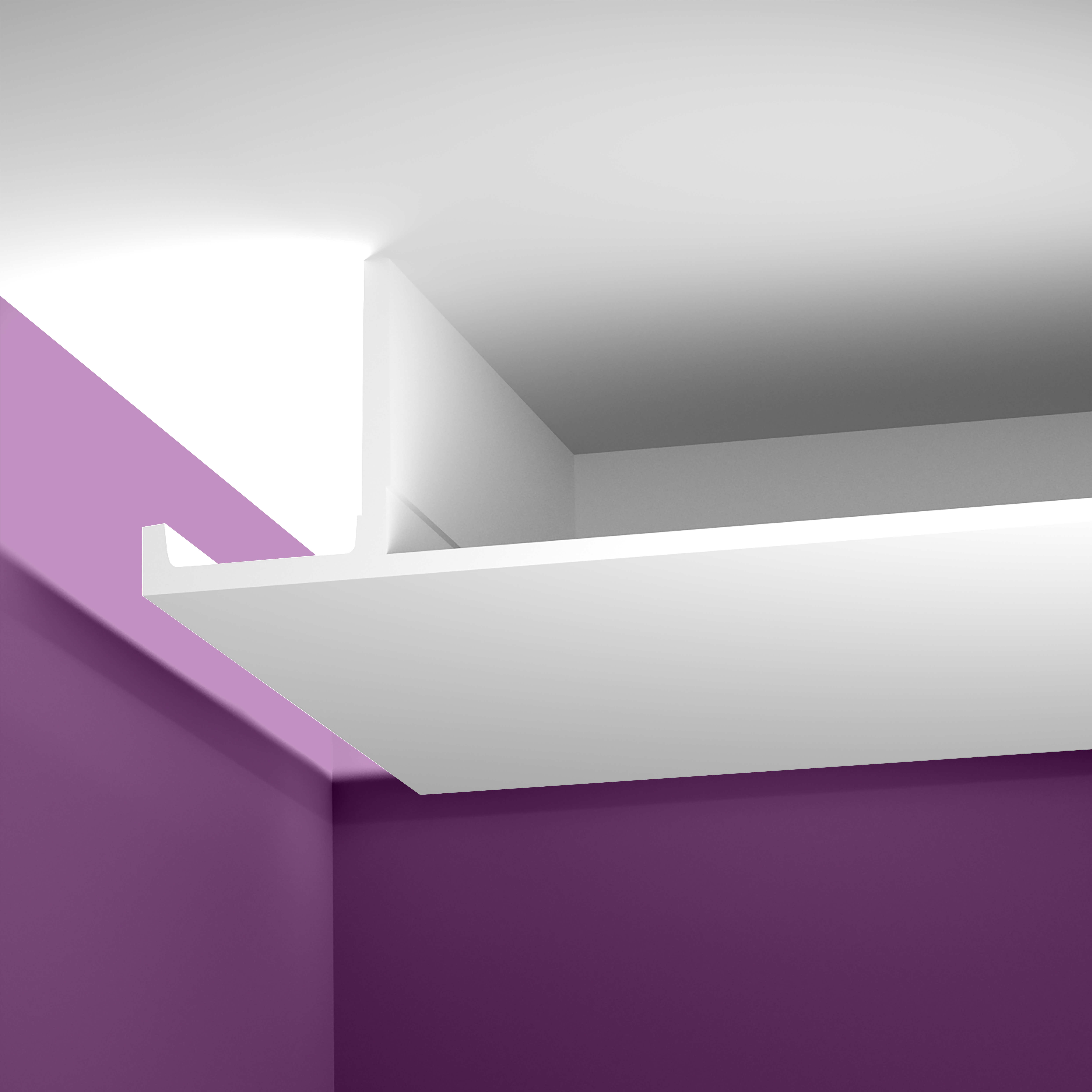 corniche eclairage indirect a coller au plafond en staff