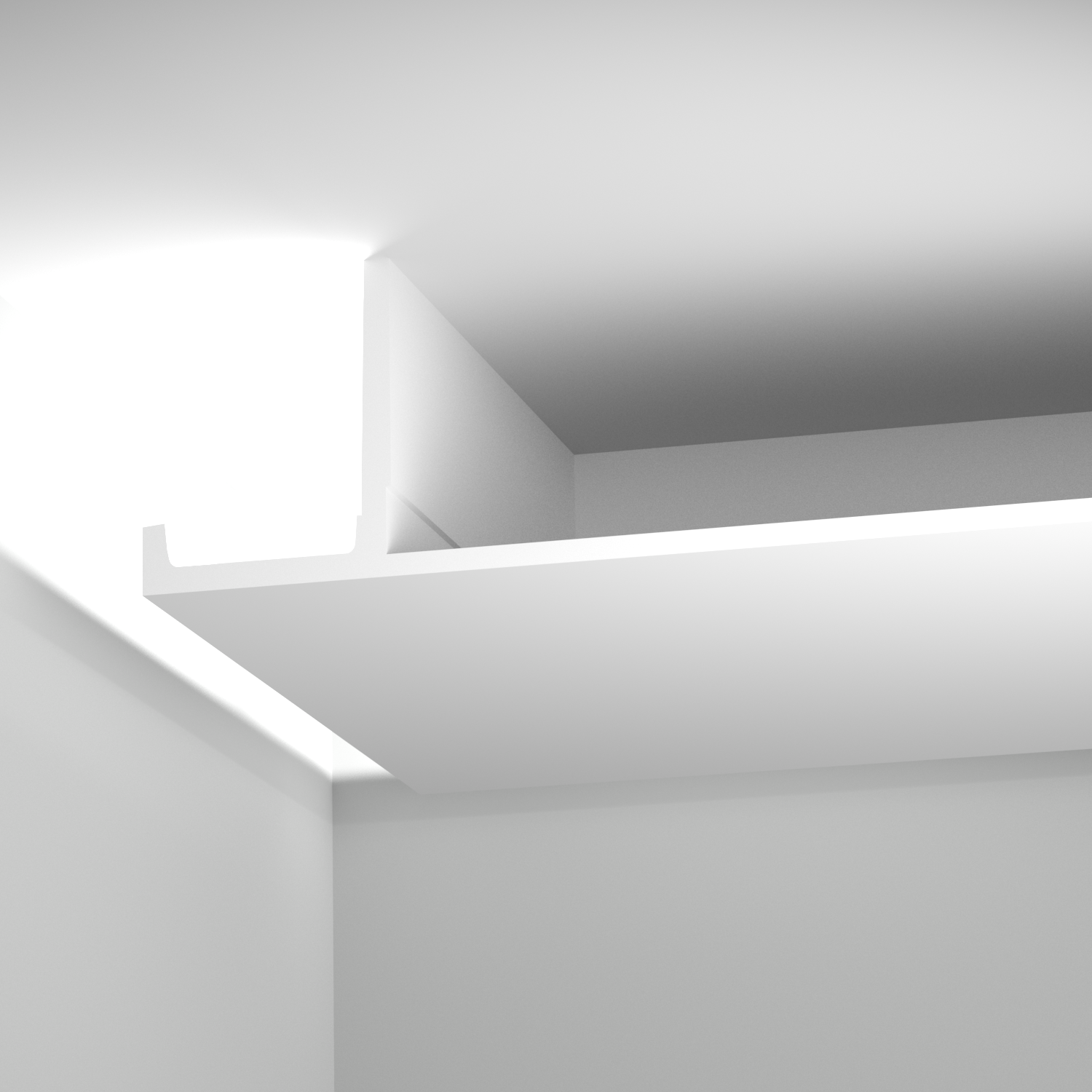 corniche eclairage indirect a coller au plafond en staff