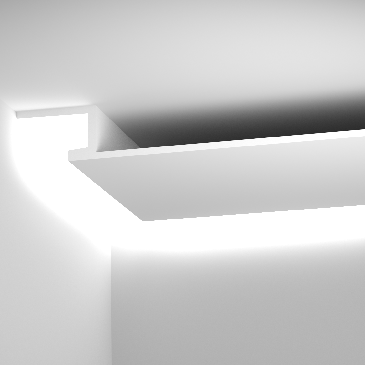 corniche eclairage indirect a coller au plafond en staff