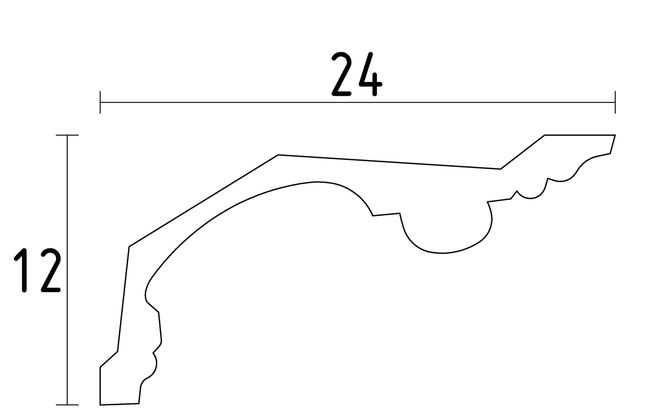 Schema corniche classique en staff D654 a coller au plafond
