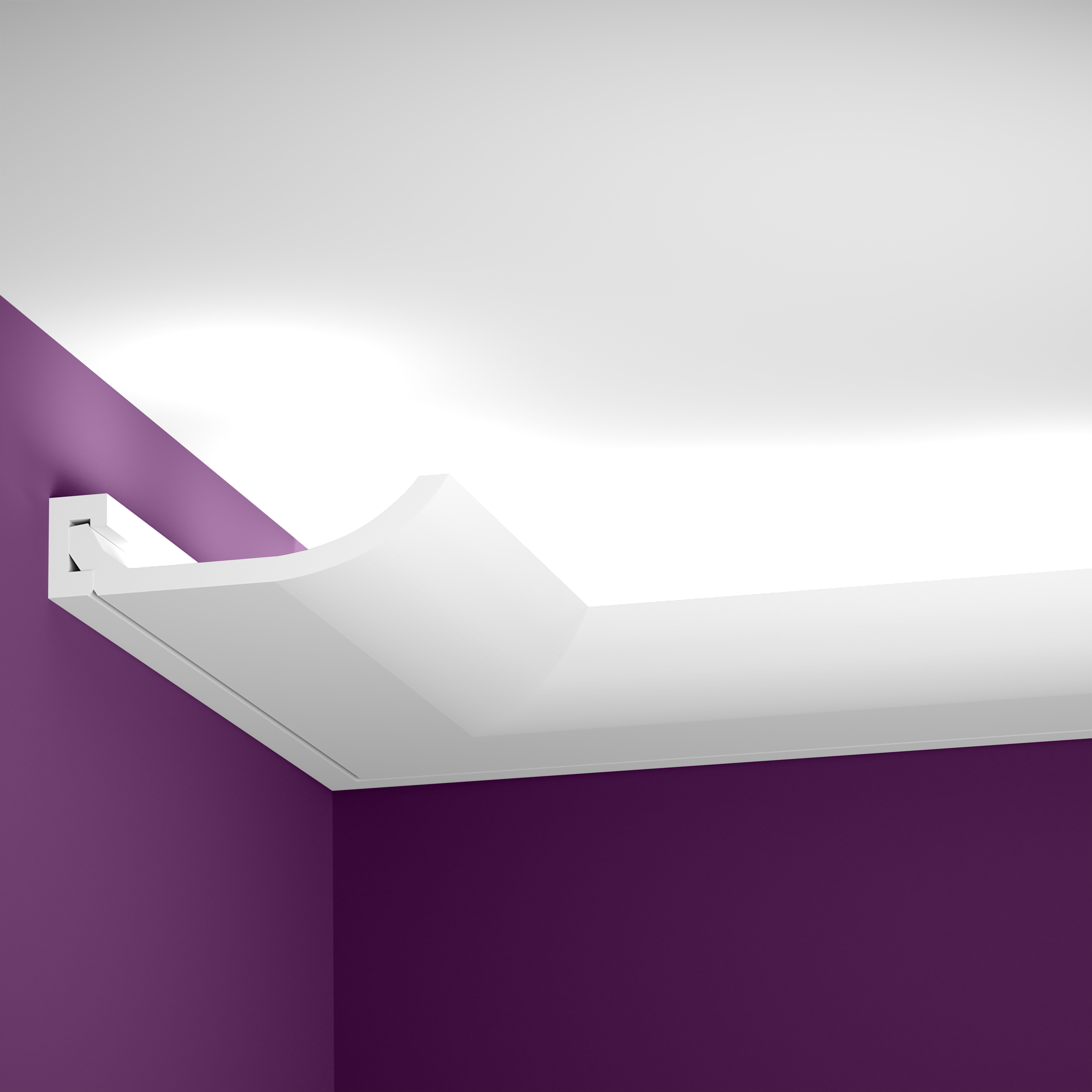 Corniche d749 eclairage indirect a coller au plafond en staff