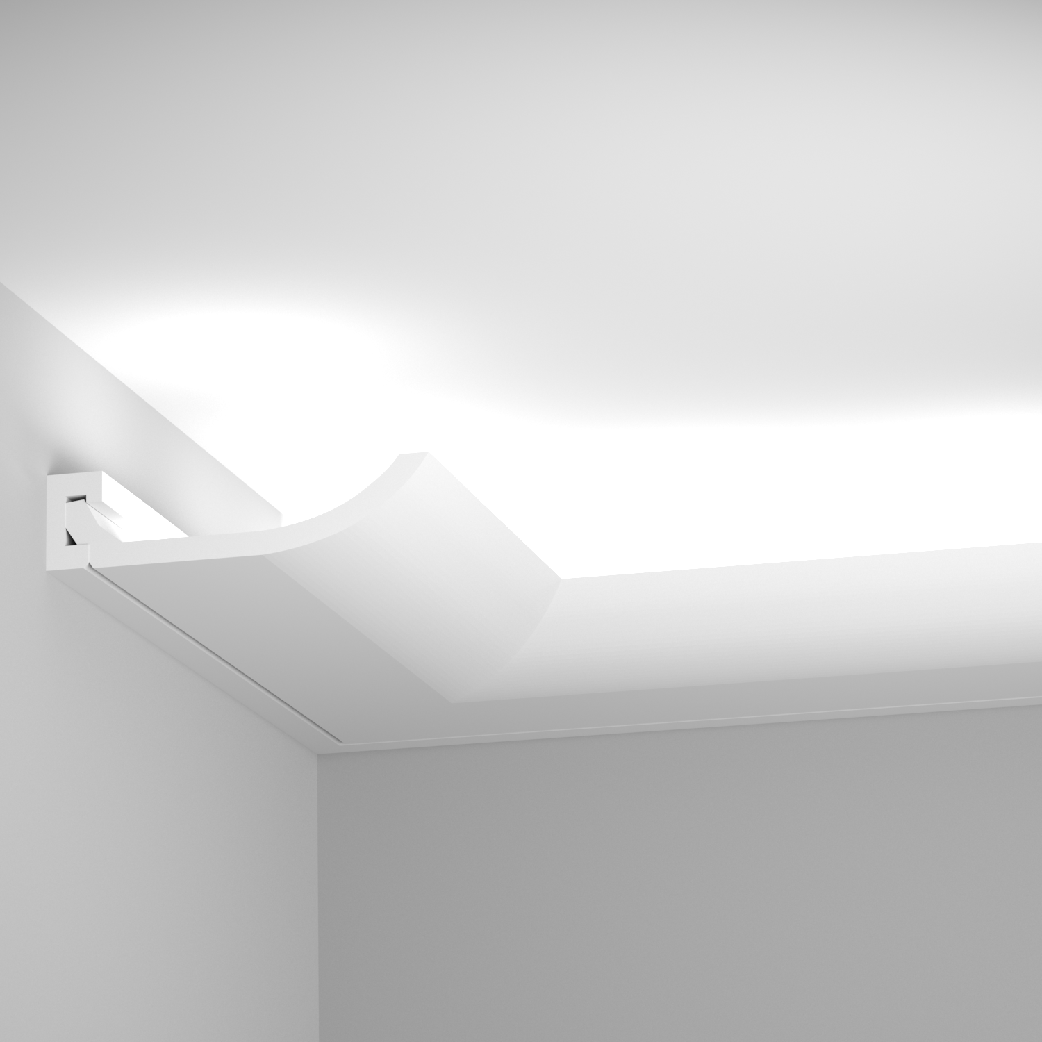Corniche d749 eclairage indirect a coller au plafond en staff