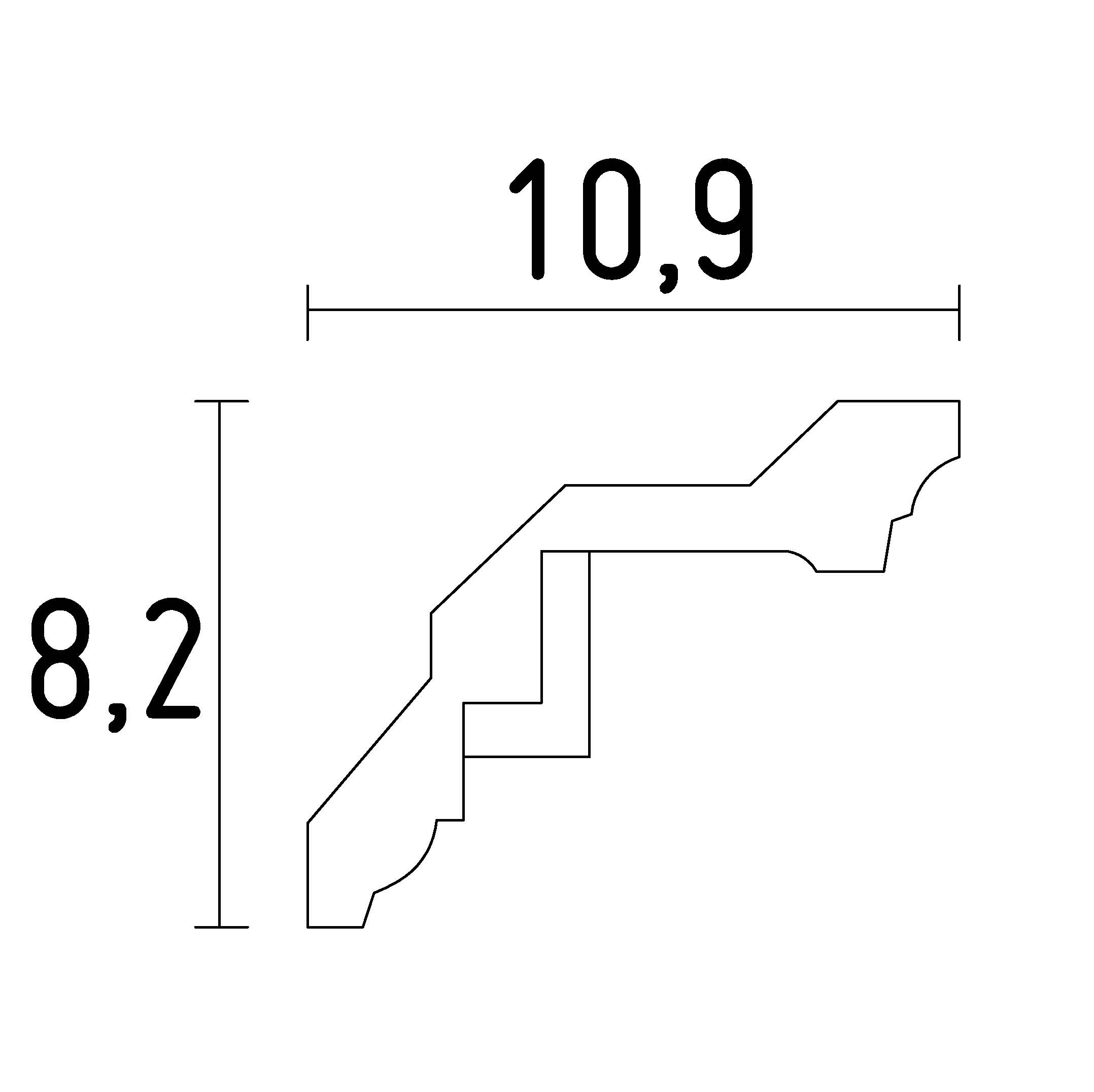 Schema corniche ornementee D840 a coller au plafond - moulure au plafond