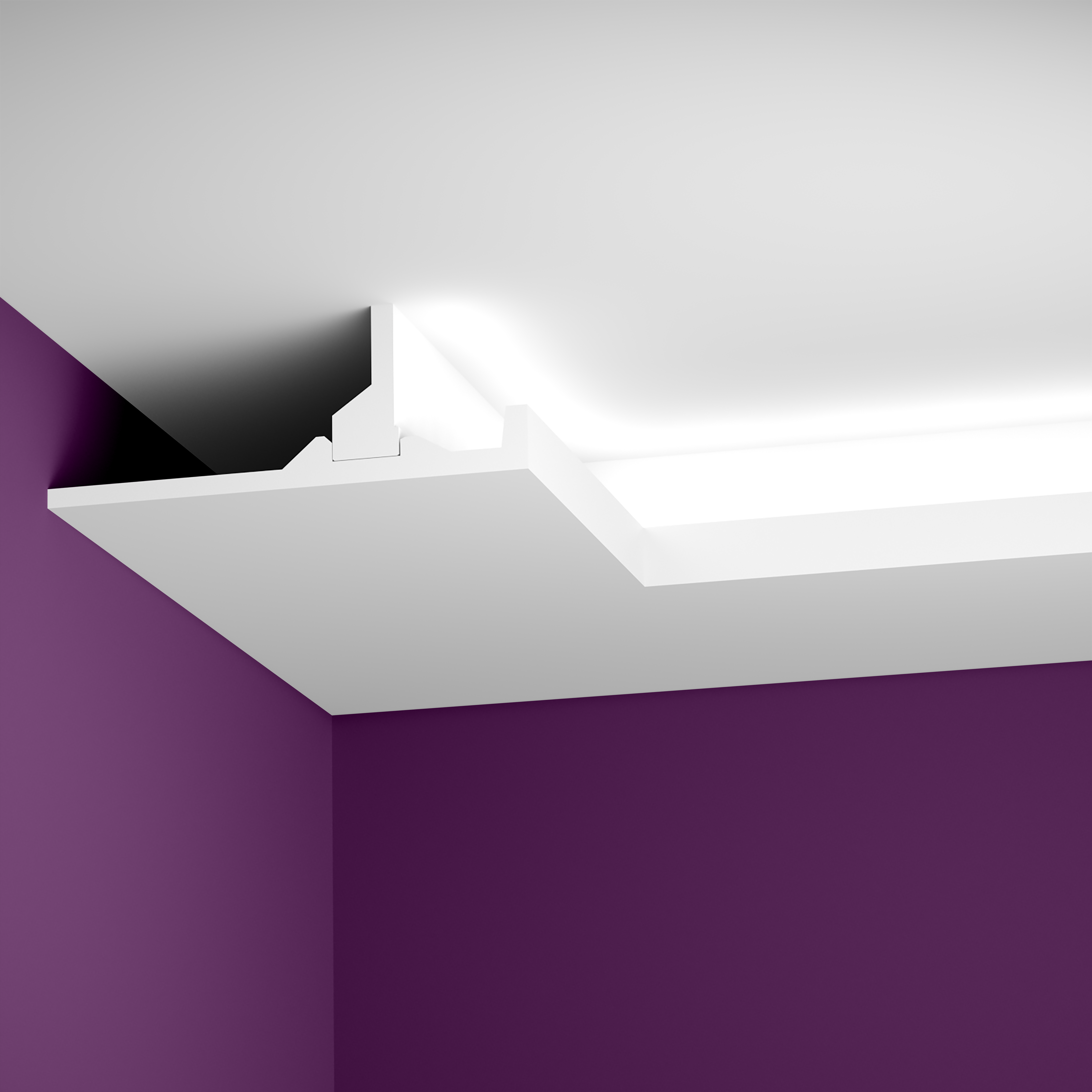 corniche eclairage indirect a coller au plafond en staff