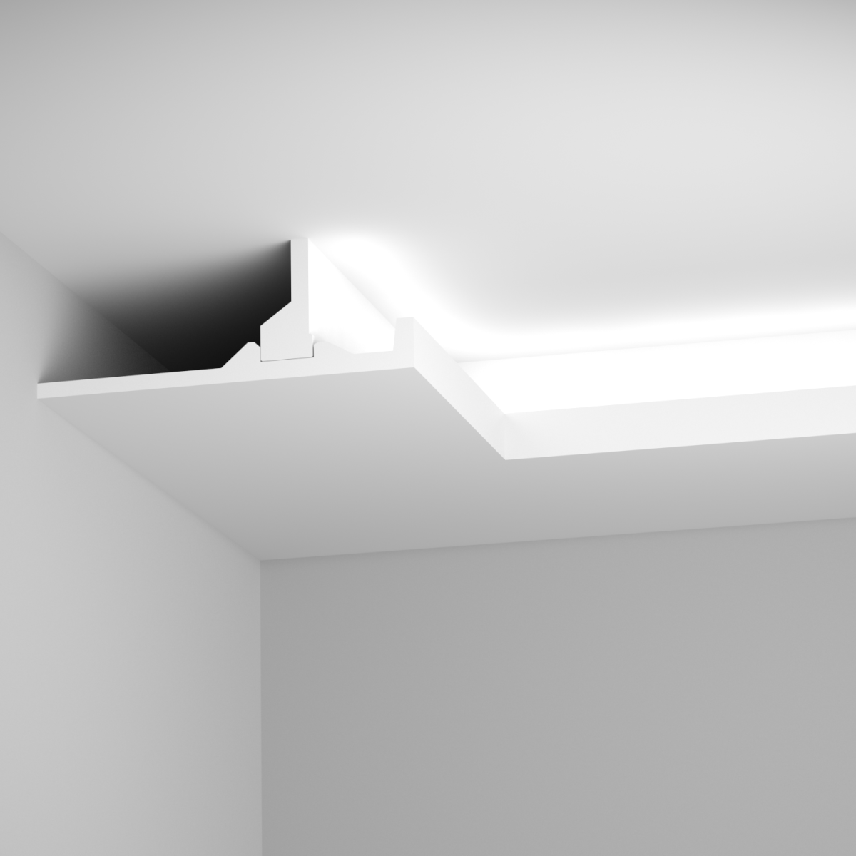 corniche eclairage indirect a coller au plafond en staff