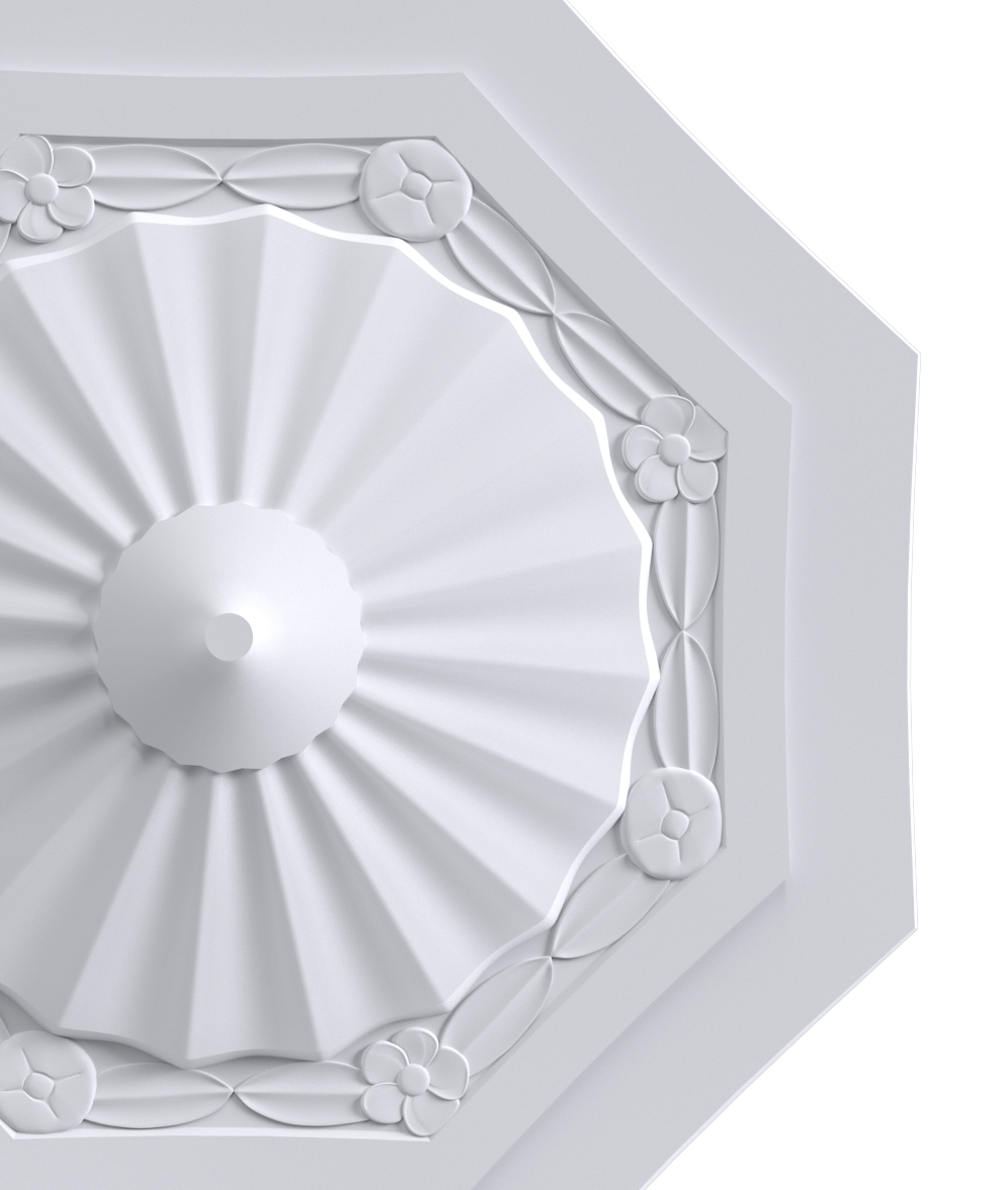 Rosace art deco M306 en staff a coller sur le plafond collection Staff Décor