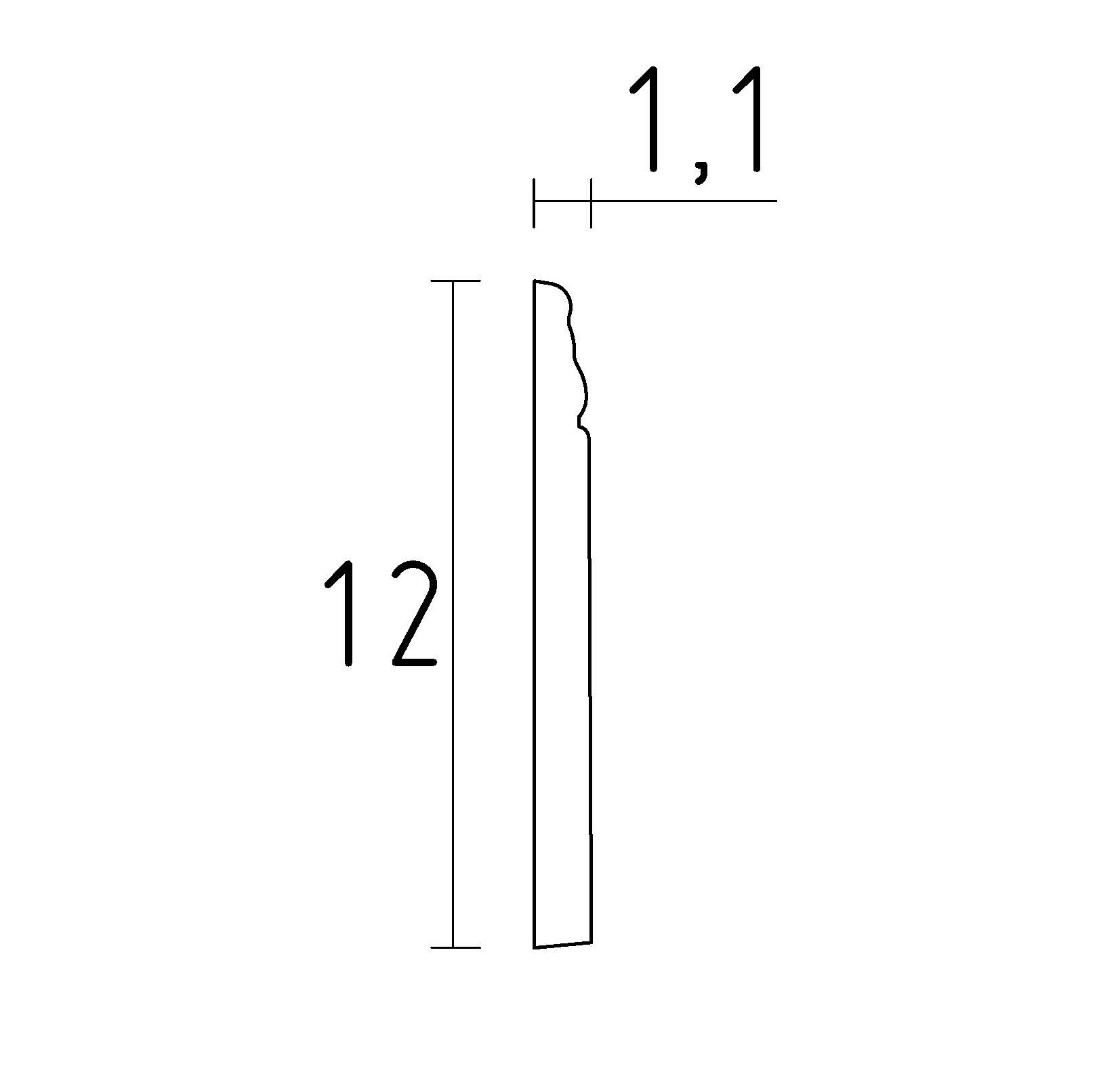 Schema plinthe de 12 cm en staff a coller