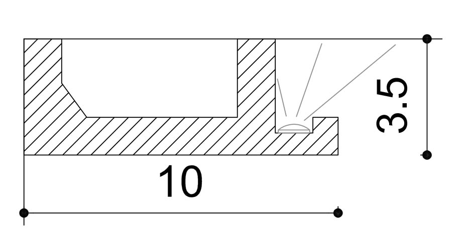 SDPA4 corniche eclairage indirect pose en applique au plafond