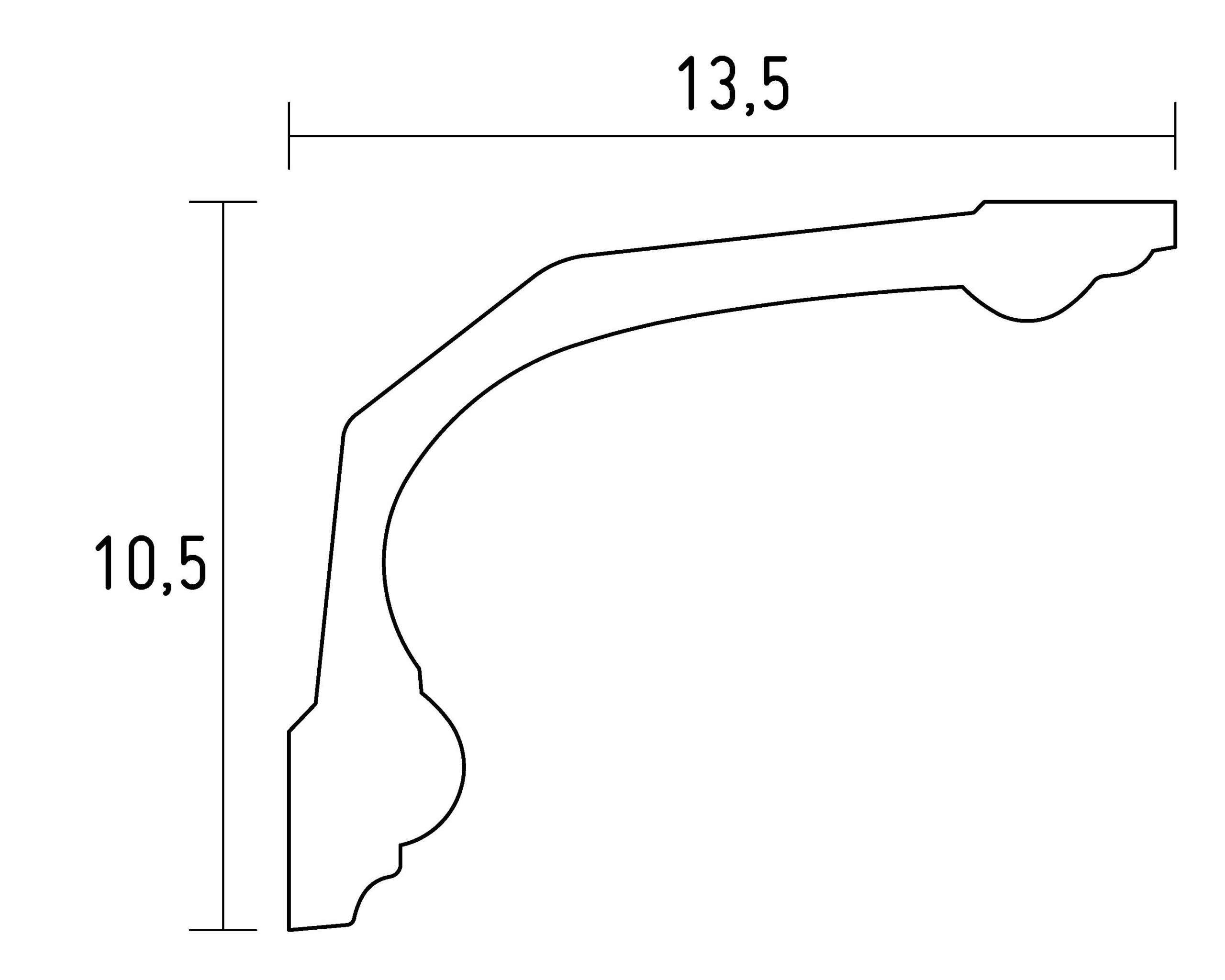 Schema de la corniche D606 corniche classique a coller sur votre plafond et votre mur