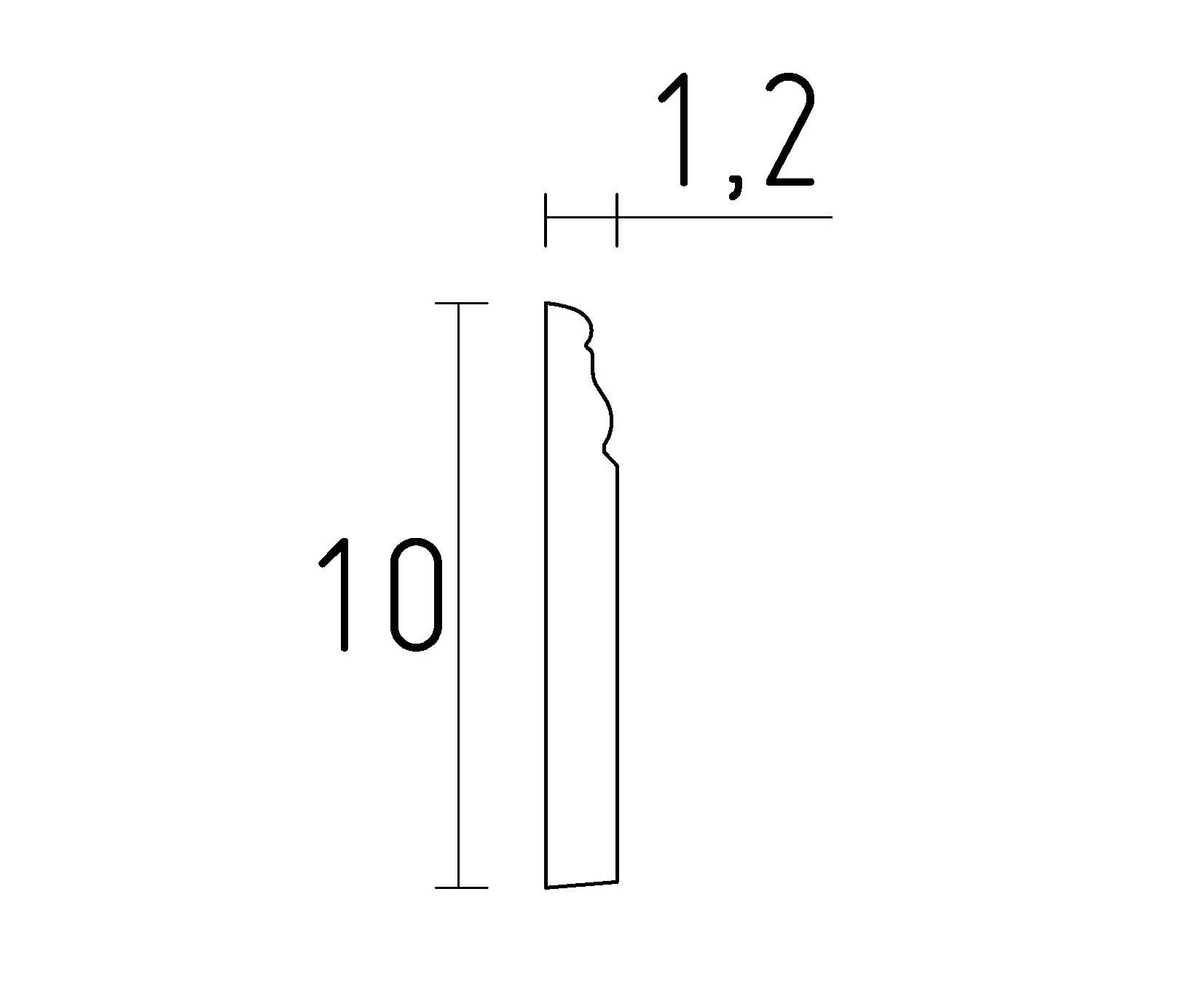 Schema plinthe de 10 cm de hauteur classique en platre