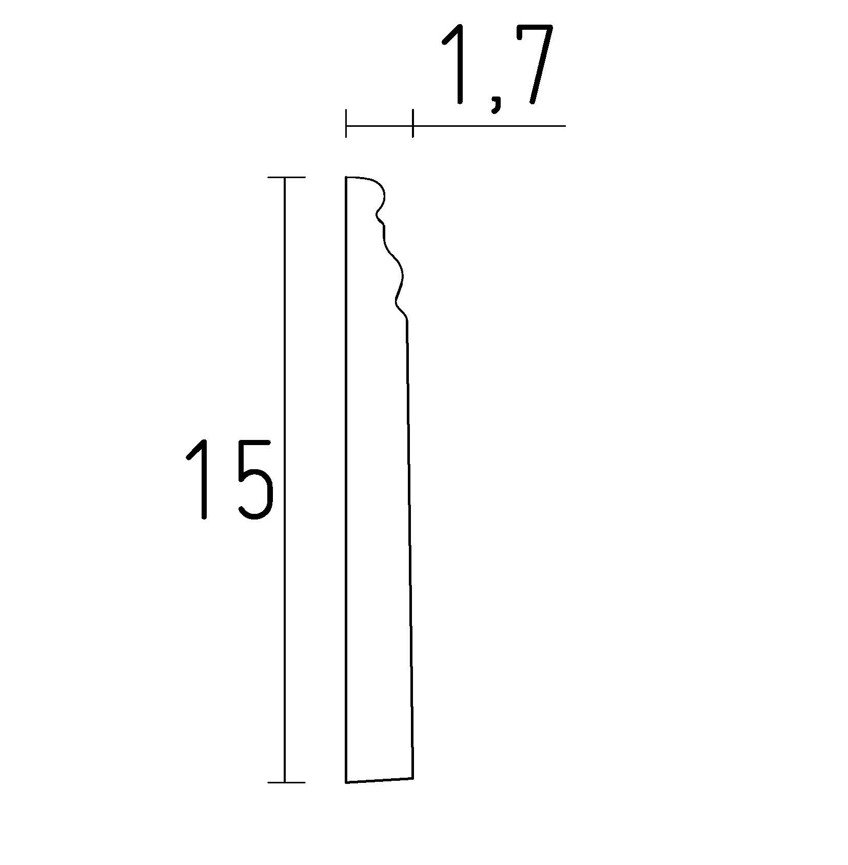 Schema plinthe de 15 cm de hauteur en staff