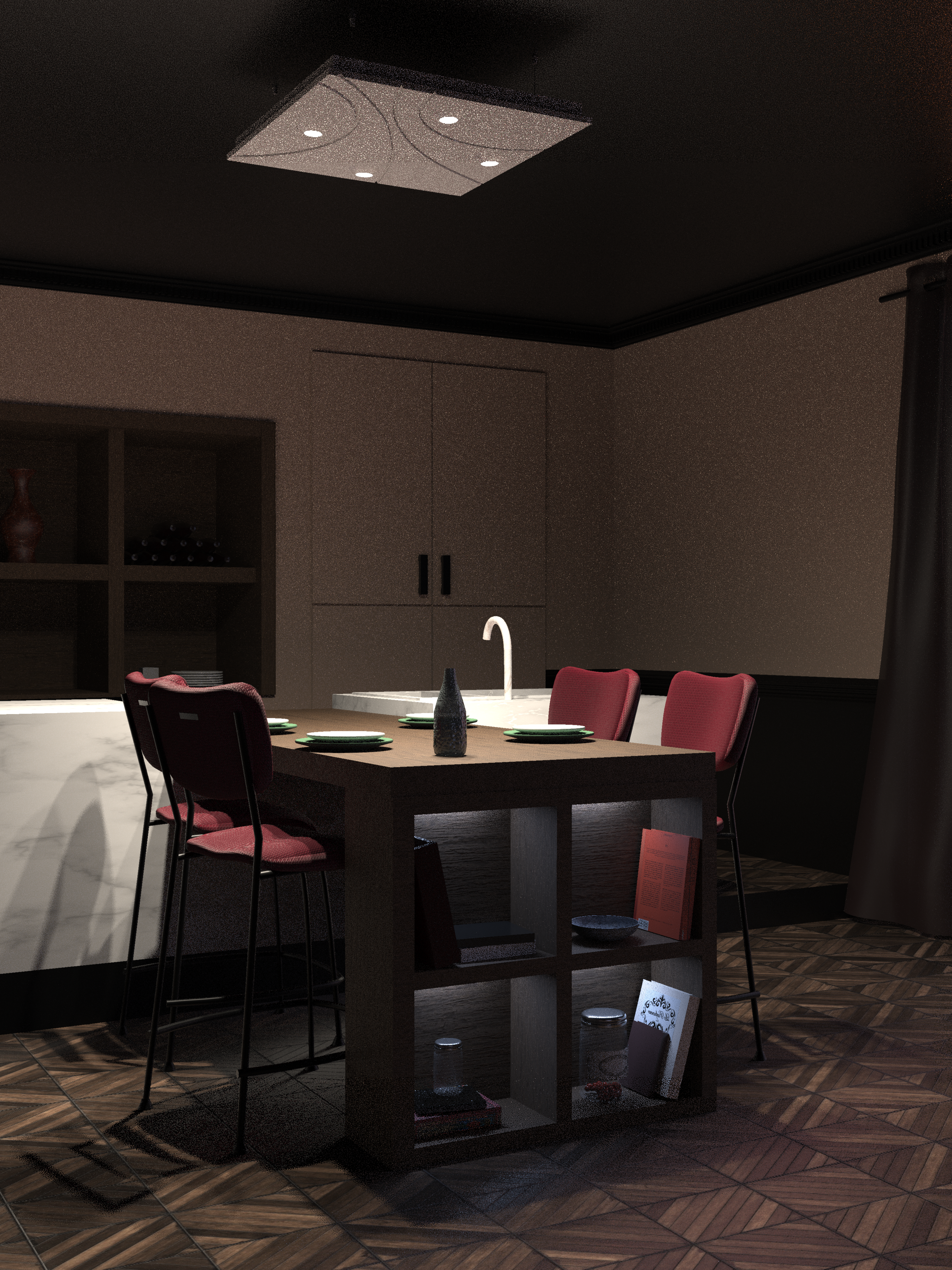 PL612.BF plafonnier luminaires en staff de staff decor