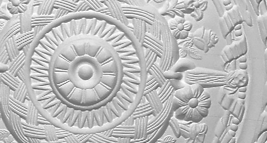 detail m297 rosace ornementee de plafond gamme Staff Decor en platre