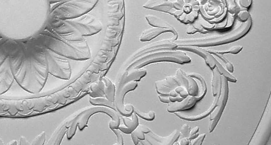 detail m402 rosace ornementee en platre fabrication Staff Decor a coller sur le plafond