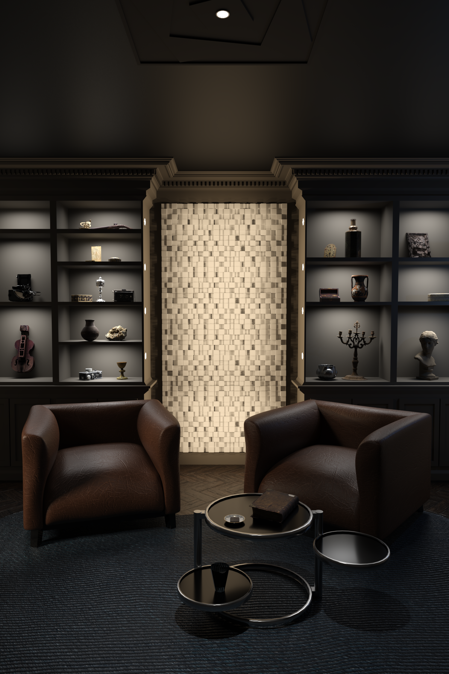 Parement moderne référence 7080 squadra collé au mur