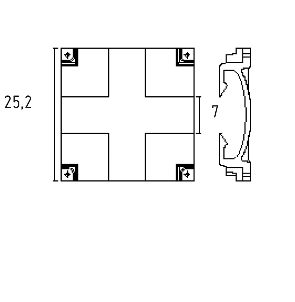 Element de raccord X.C090 permettant la jonction avecd un element droit