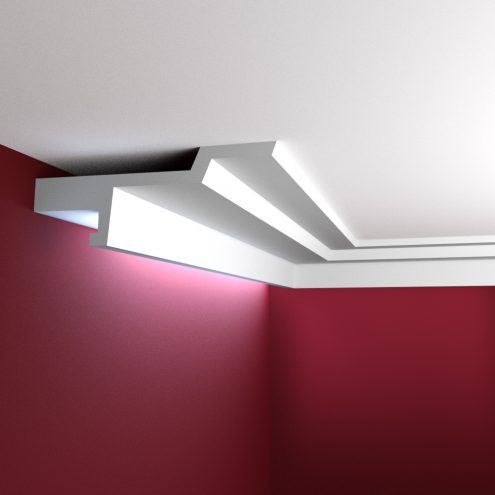 D123 corniche eclairage indirect et moderne collée au plafond