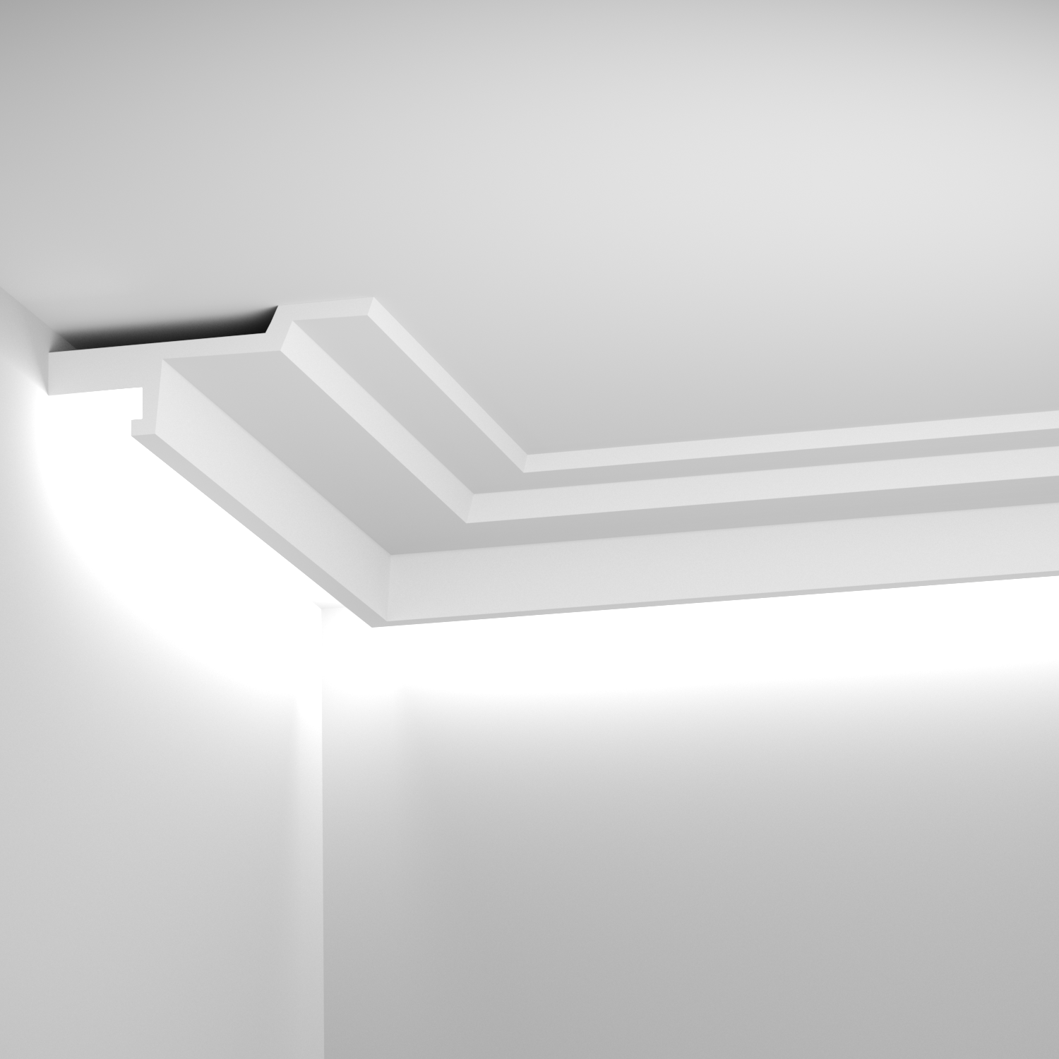 corniche eclairage indirect a coller au plafond en staff