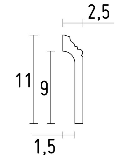 Schema de surplinthe a coller en longueur de 2 ml hauteur de 11 cm