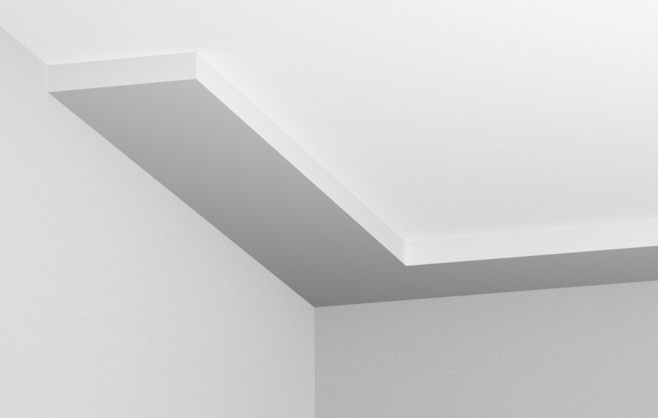 bord propre en staff pour ceinturer la piece comme une corniche contemporaine en platre