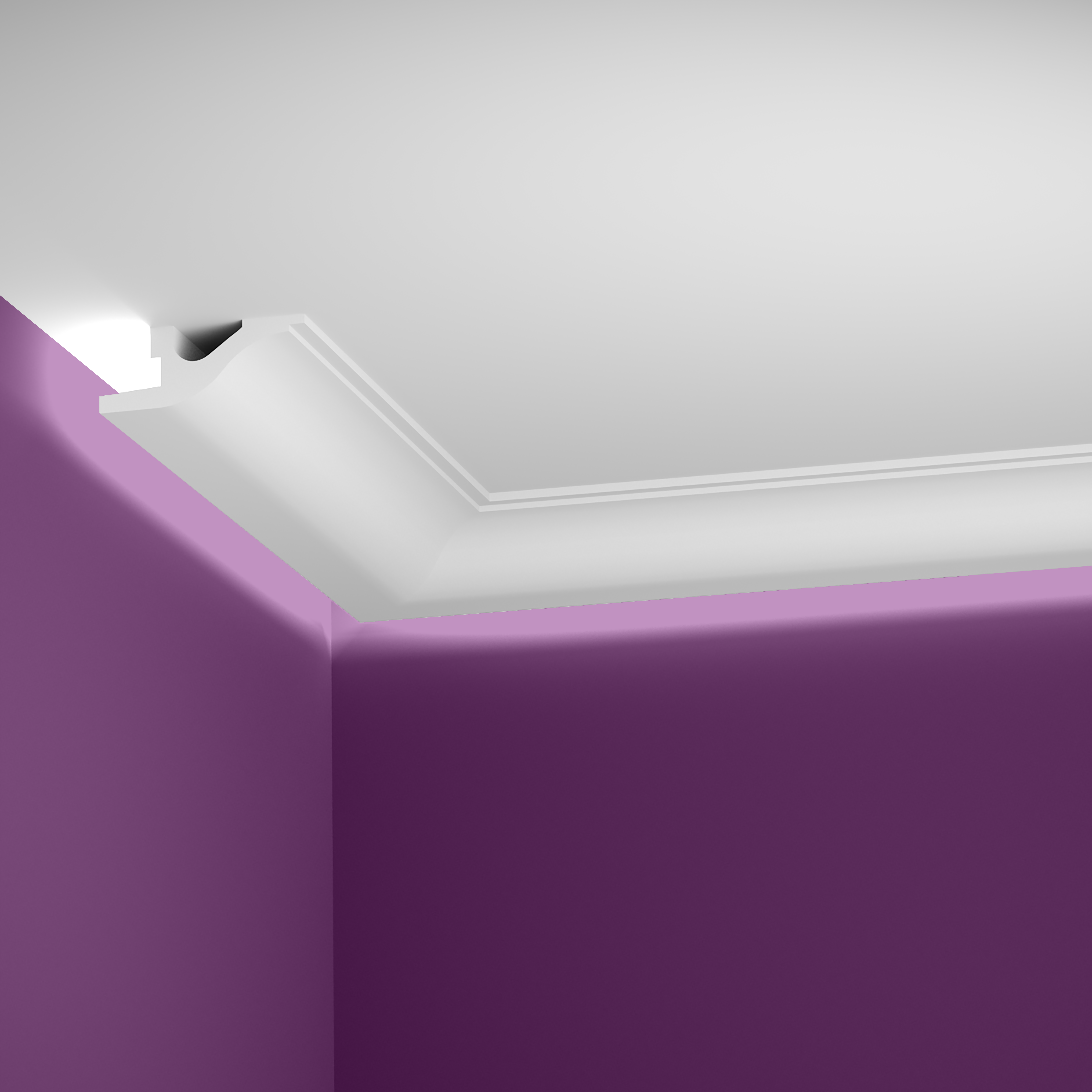 corniche eclairage indirect a coller au plafond en staff