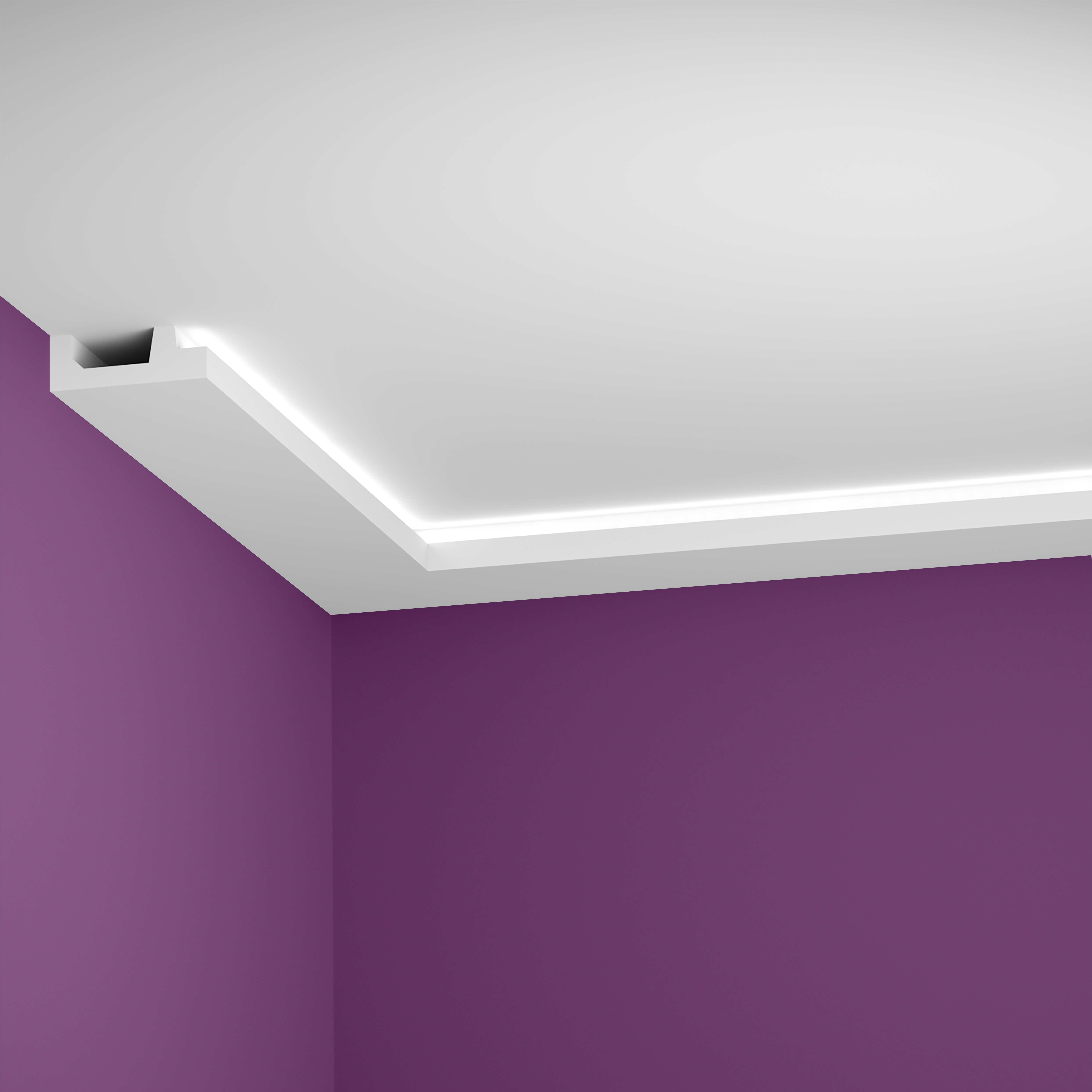 corniche eclairage indirect a coller au plafond en staff