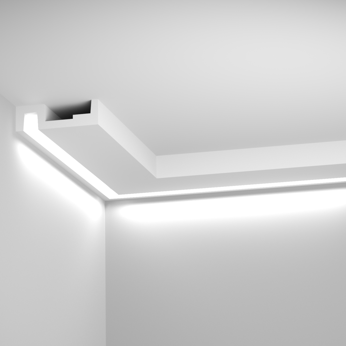 corniche eclairage indirect a coller au plafond en staff