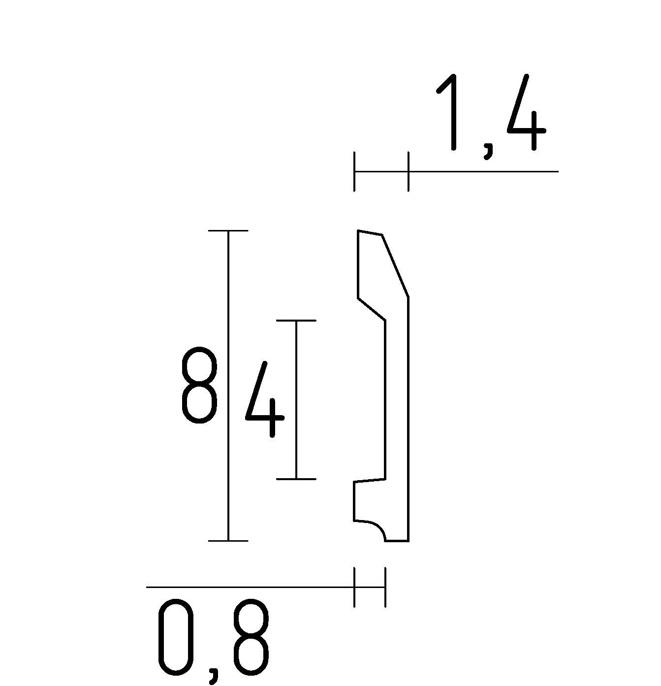 Schema plinthe passe cable 8 cm de hauteur style moderne