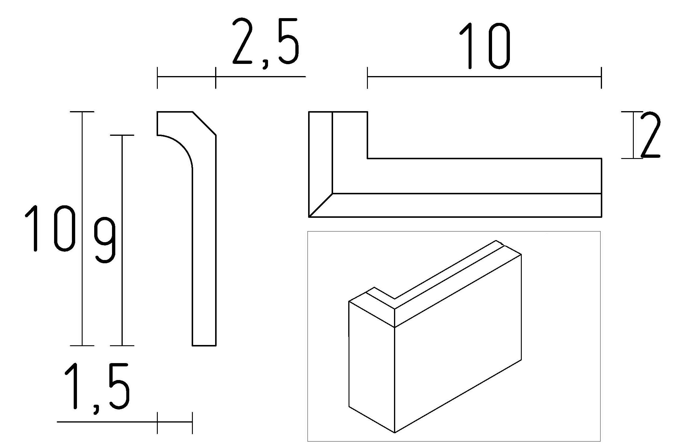 Schema angle de surplinthe en staff pour recouvrir une plinthe