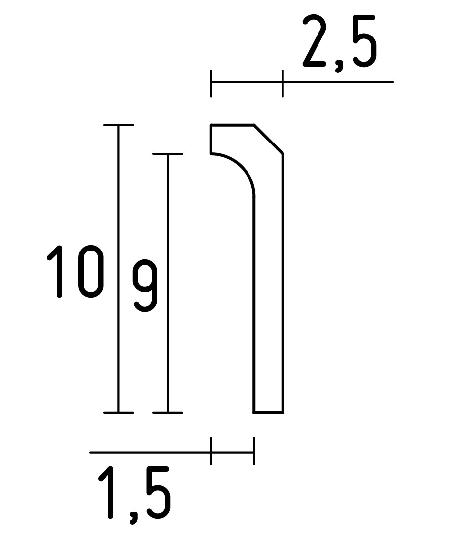 Schema surplinthe en staff de hauteur 10 cm