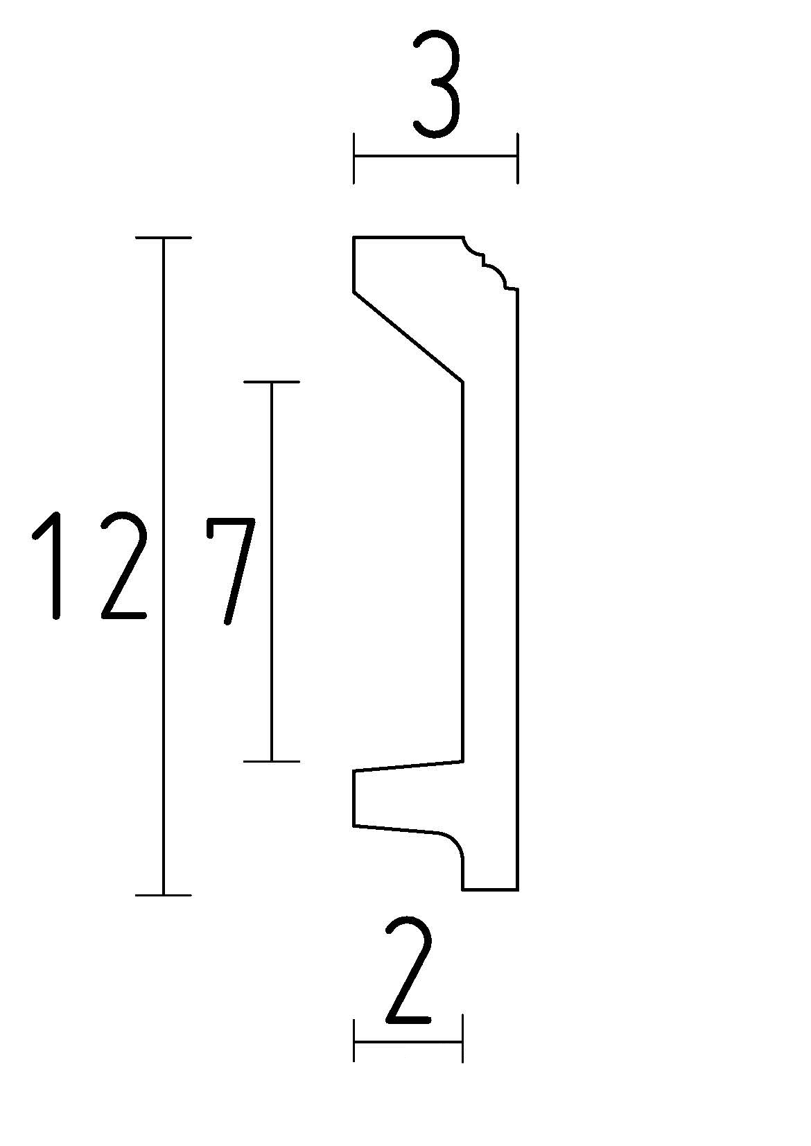 Schema plinthe hauteur de 12 cm passe cable en staff a coller