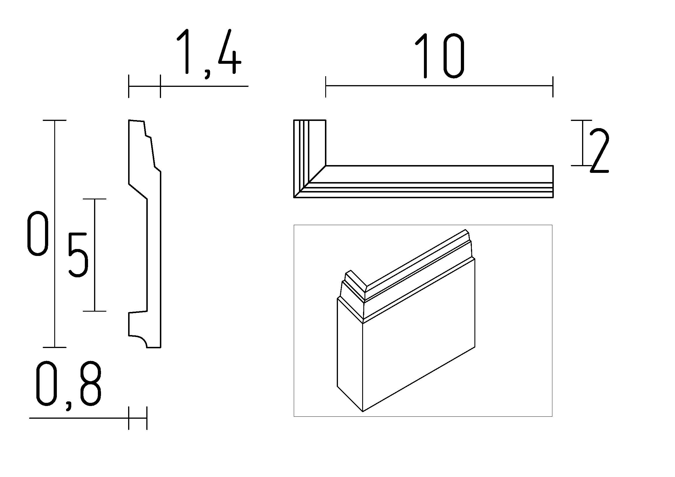 Schema angle de plinthe passe cable en staff