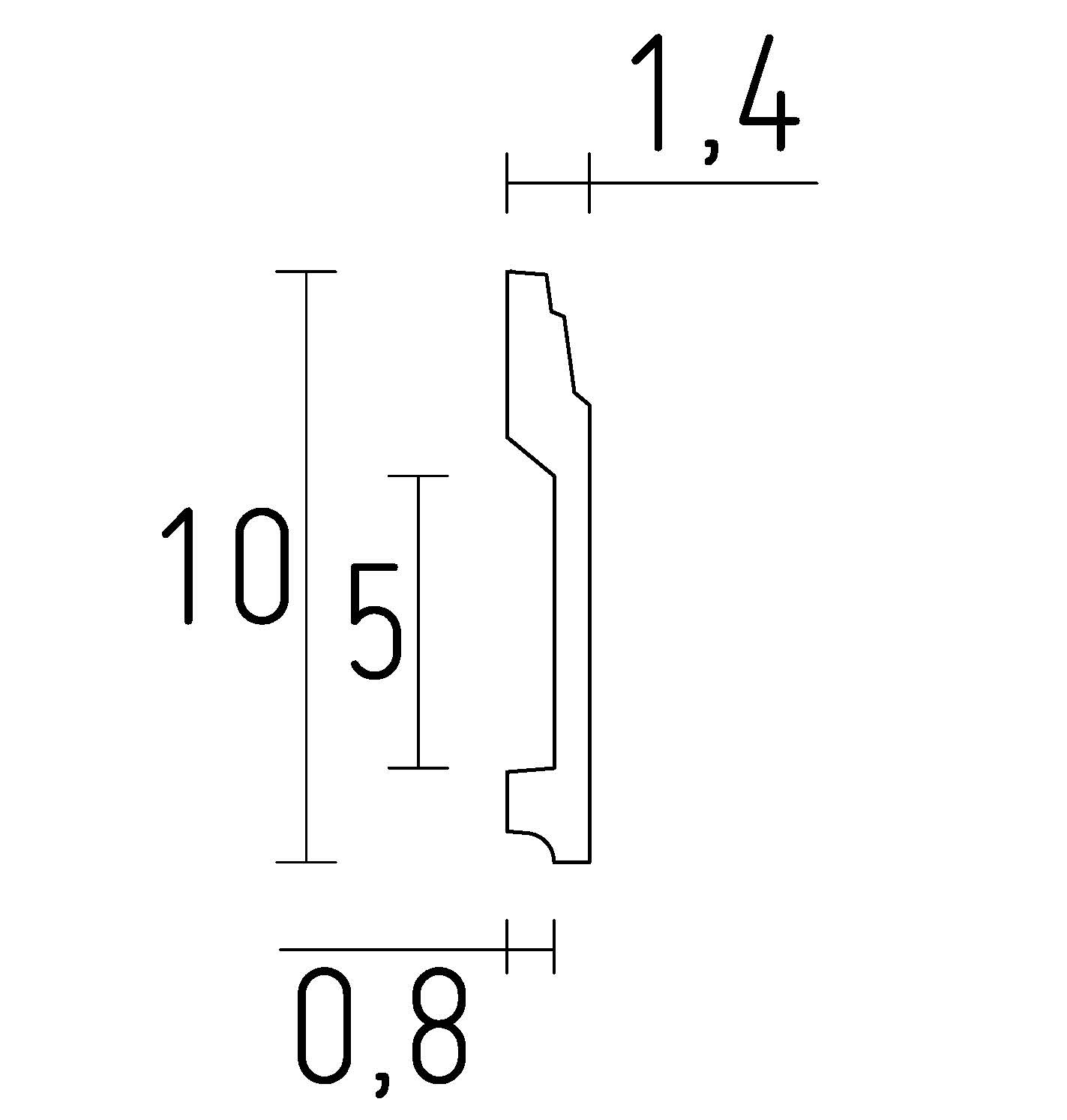 Schema plinthe passe cable style art deco en 10 cm de hauteur
