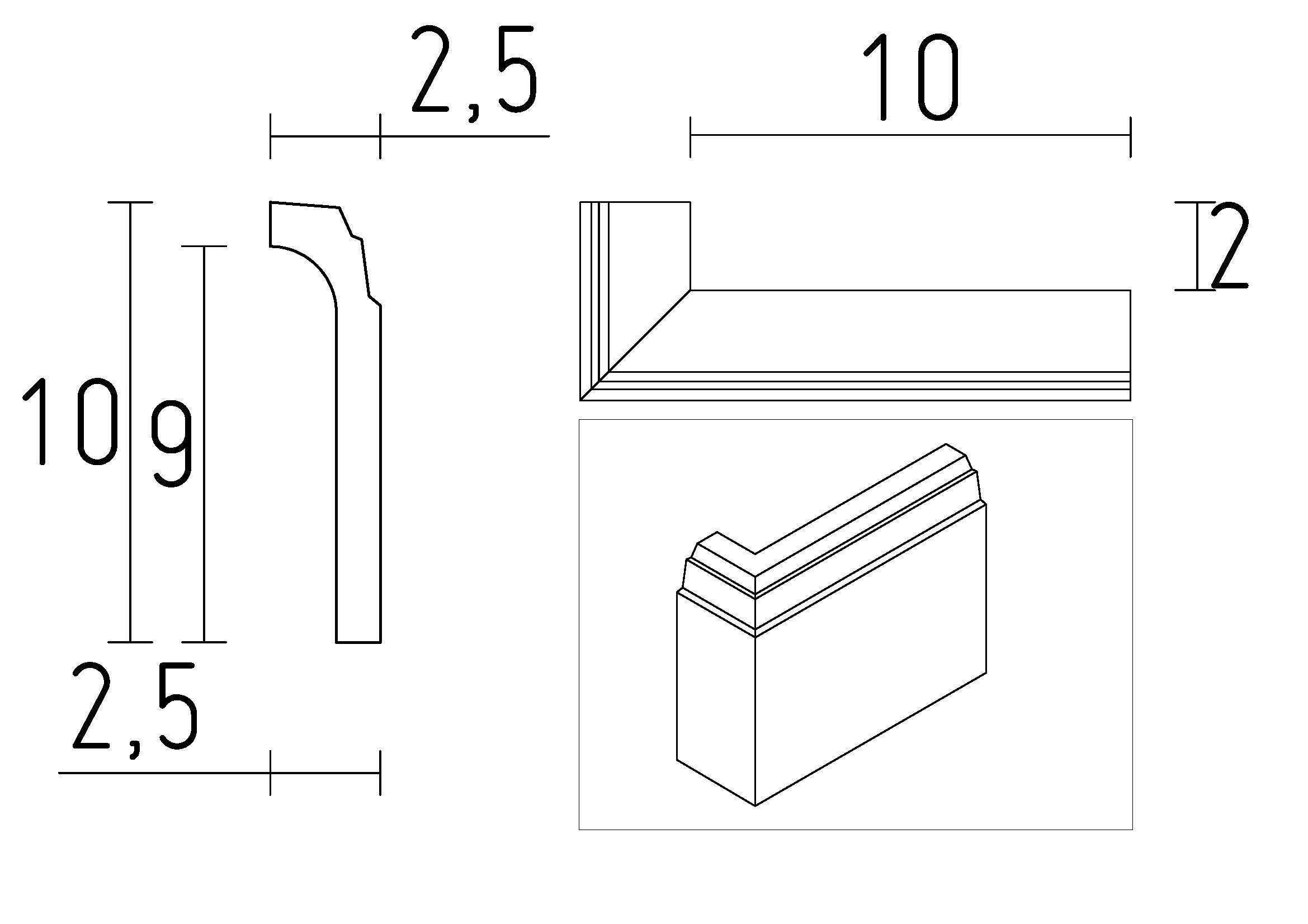 Angle de surplinthe a peindre en staff