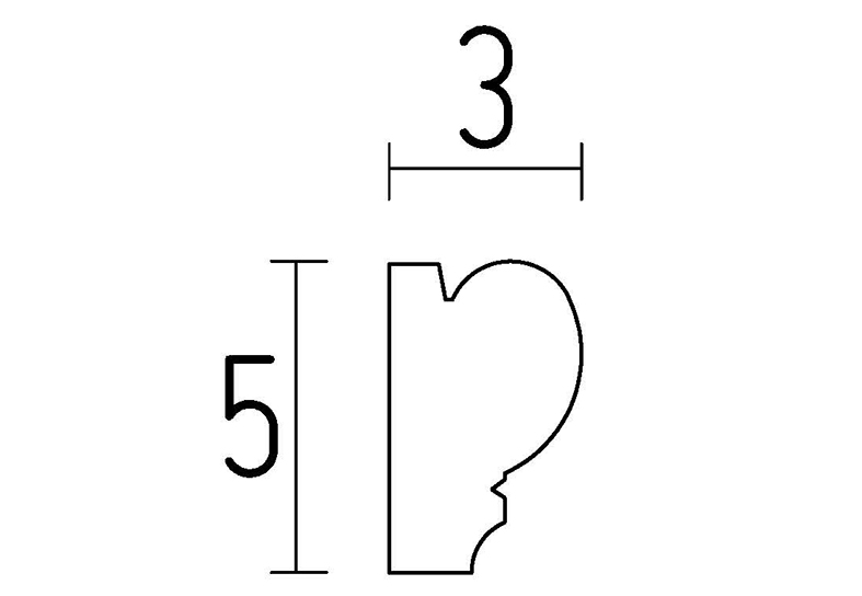 Schema moulure lisse en staff reference 1132 moulure au plafond ou moulure sur le mur