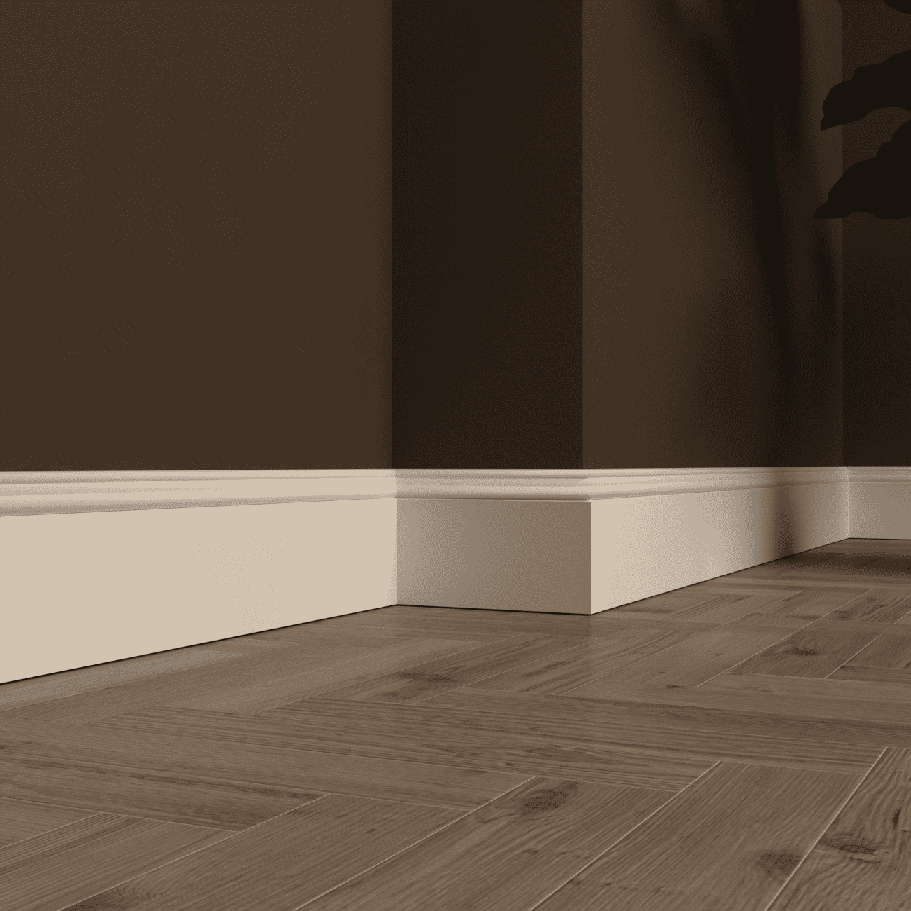 Optez pour les plinthes en staff classiques 12 cm de hauteur