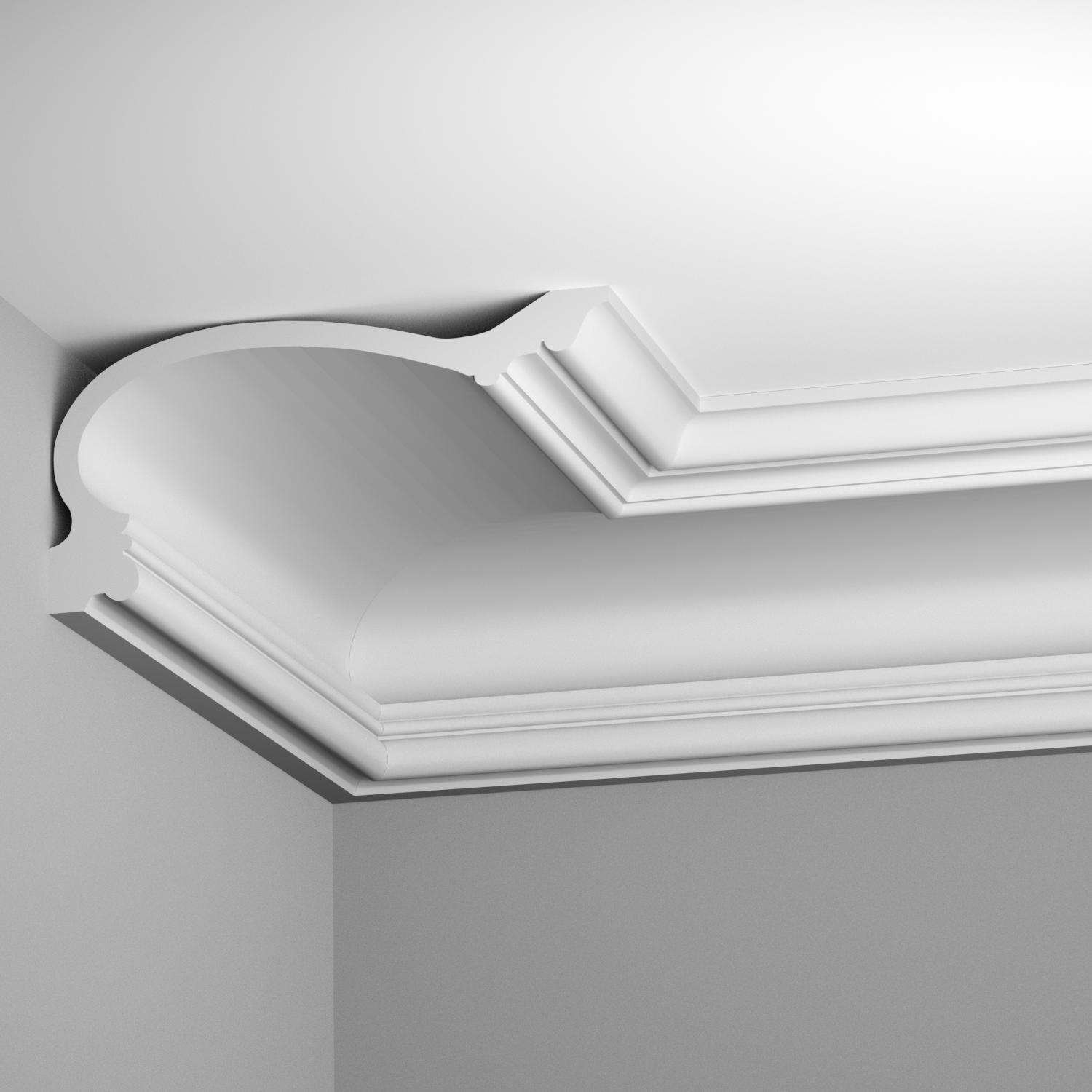 corniche D882 de grandes dimensions contemporaines et éclairage indirect