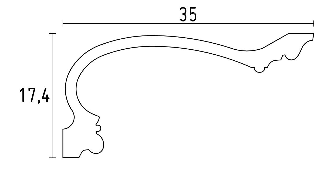 Schema corniche D882 corniche classique en platre au plafond