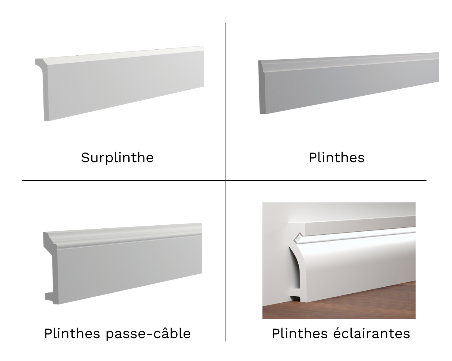 Choisissez nos plinthes en staff le matériau de références en matière de décoration