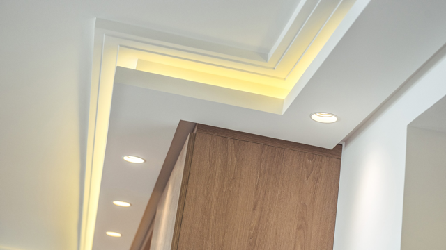 Corniche en staff pour plafond éclairage indirect D105A D105B