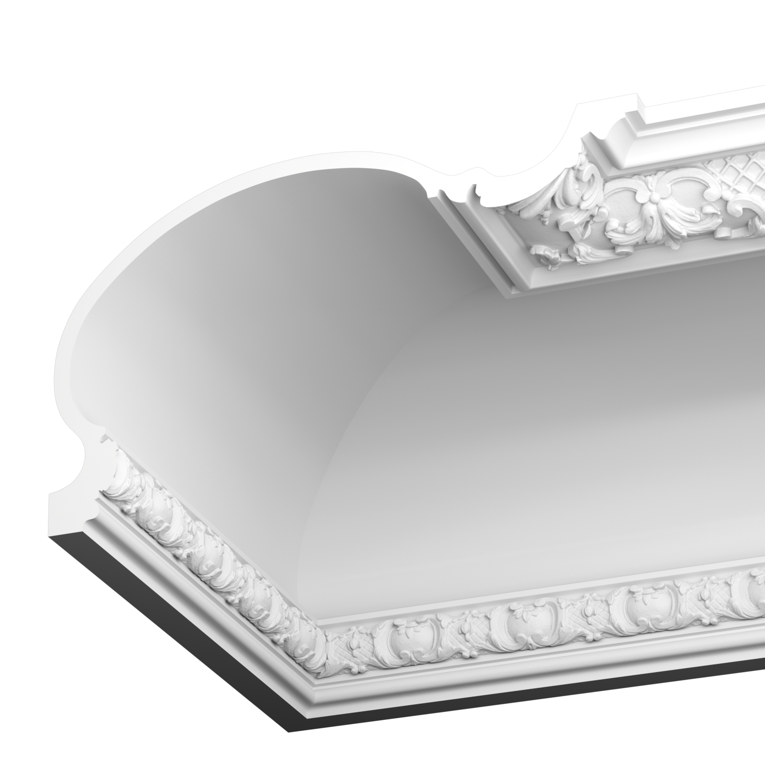 Corniche ornementée en staff pour vos intérieur. Assure une jonction parfaite entre le mur et le plafond