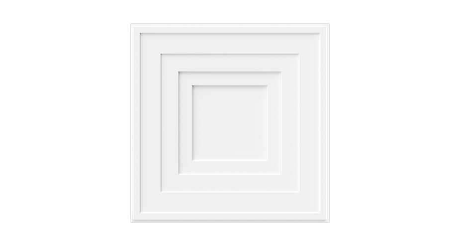 Dalle murale décorative en staff, design géométrique carré en relief